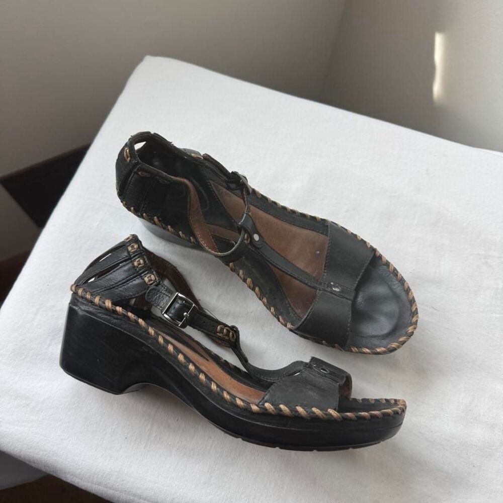 Ariat Black Leather T-Strap Sandals Women’s Size 7.5 Western Boho